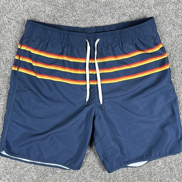 Fair Harbor Swim Trunks Men’s 3XL The Anchor Rainbow 3 Stripe Hybrid Shorts - Picture 1 of 12